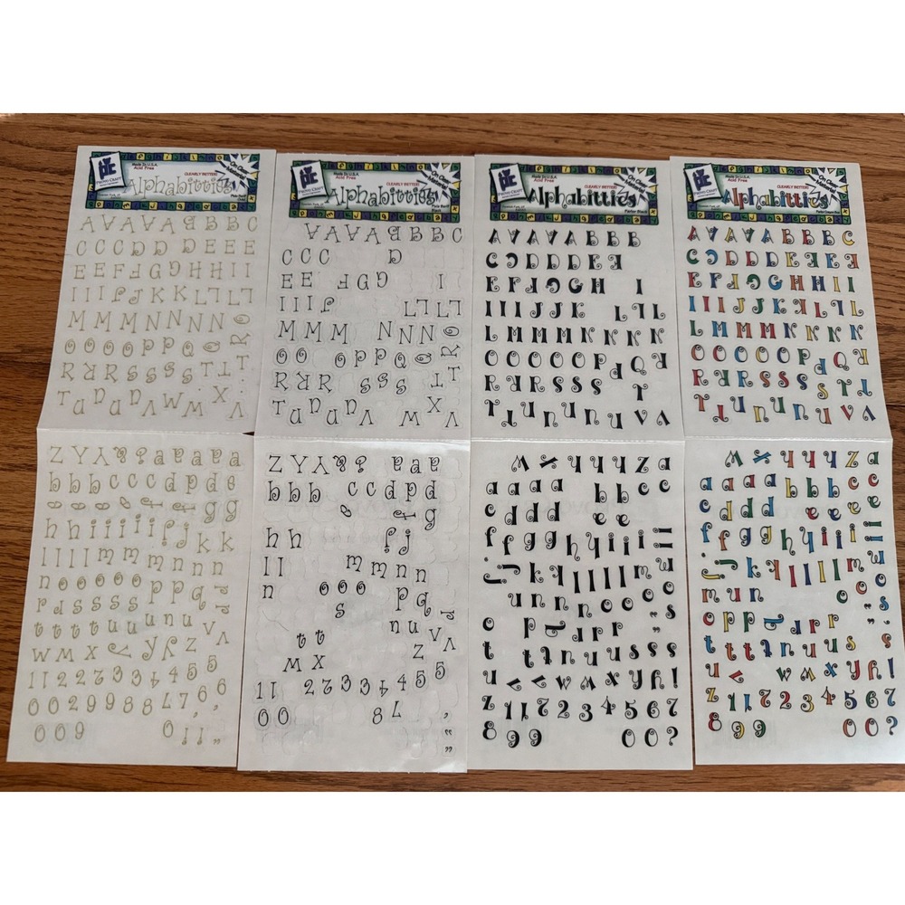 Provo Craft Alphalittles Clear Alphabet Number Sticker Sheets Scrapbooking Lot
